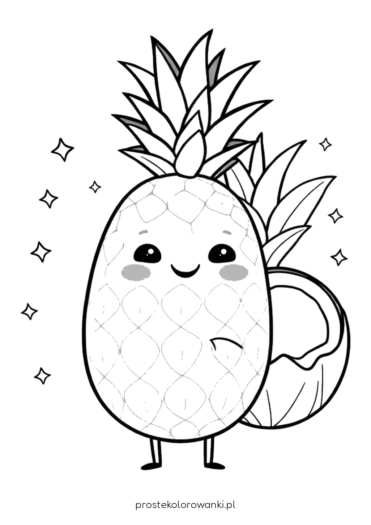 Wesoły ananas z koroną liści