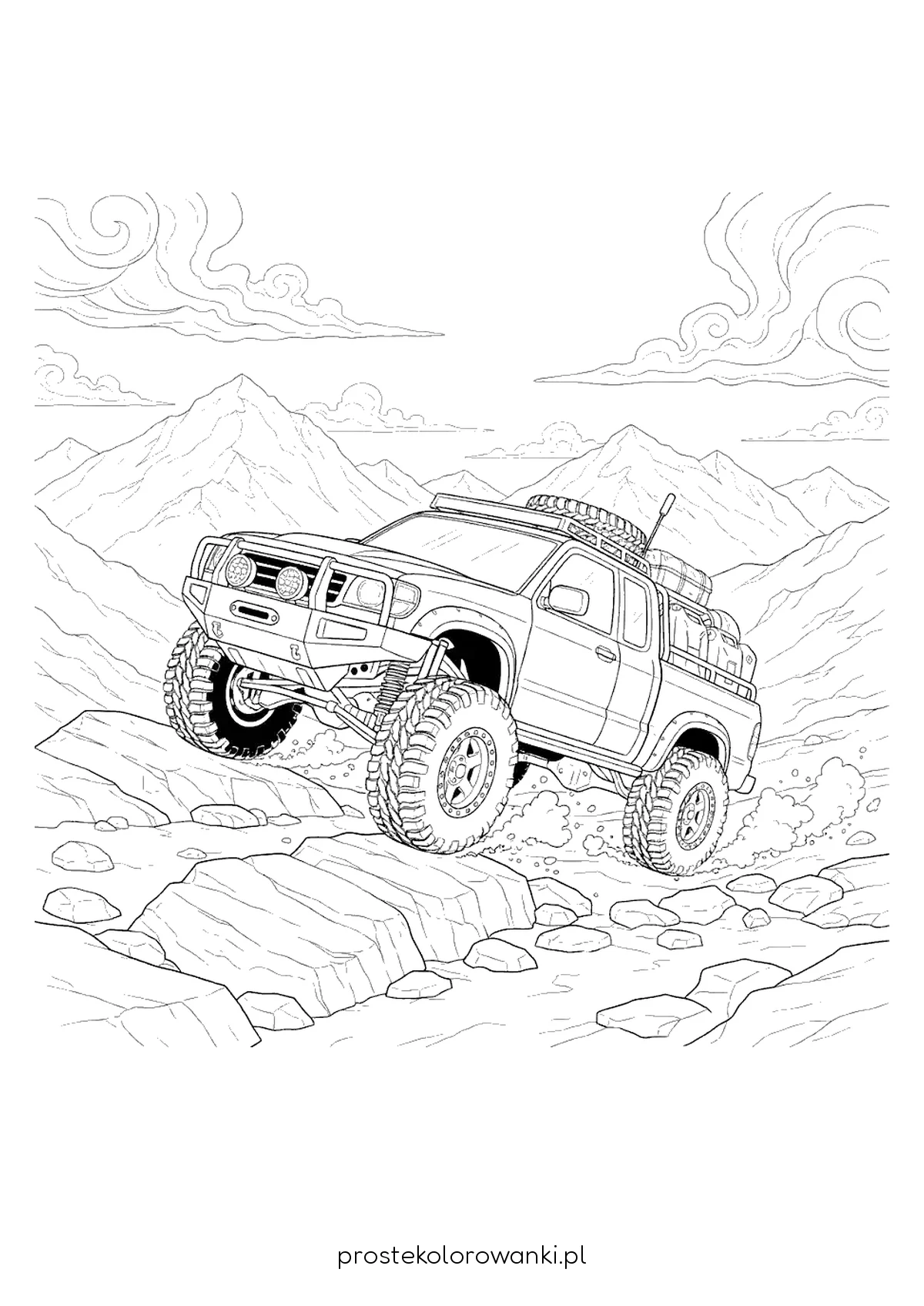 Samochód terenowy 4x4 na skałach