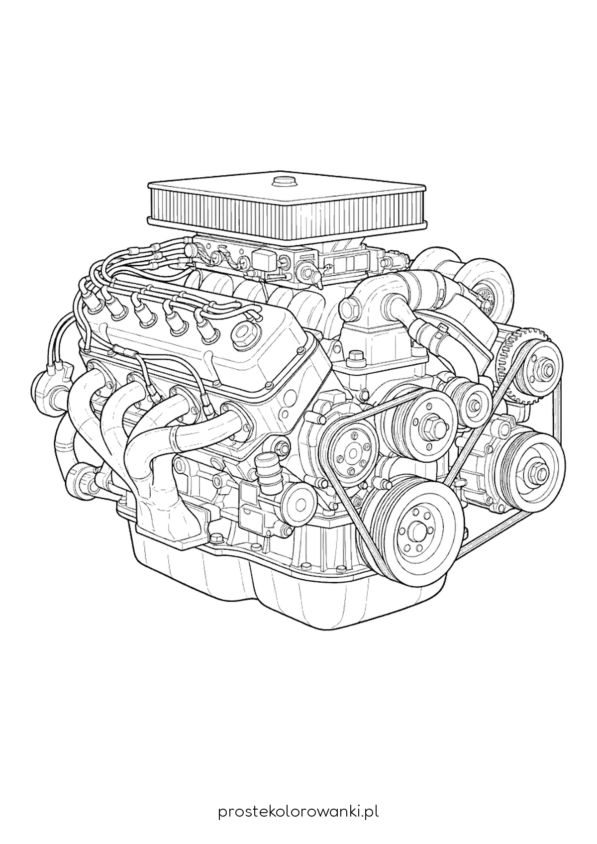 Potężny silnik samochodowy V8